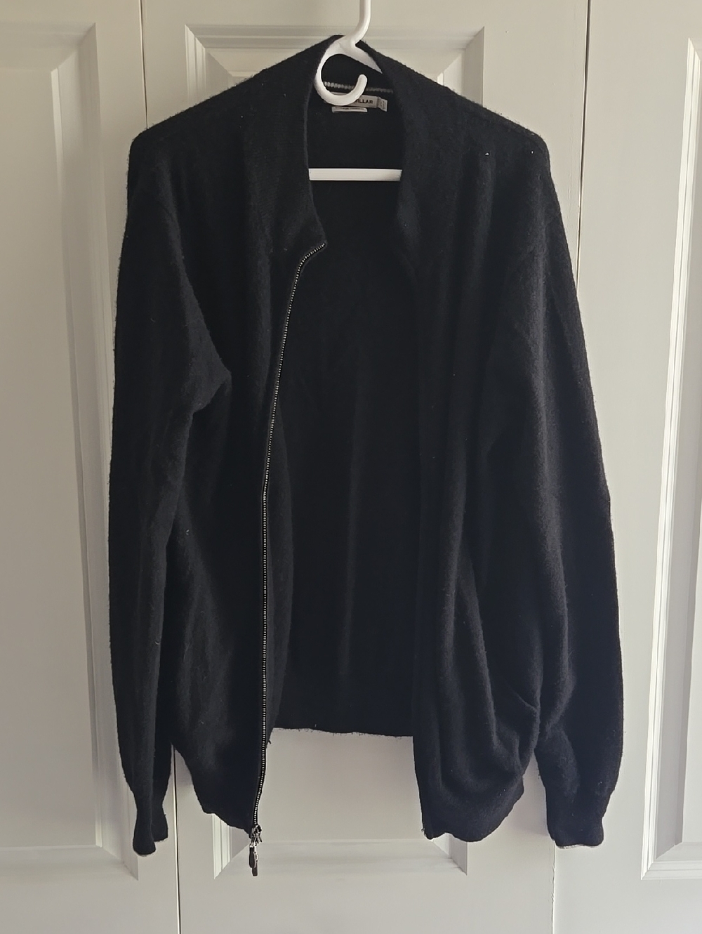 Peter Millar 100% Pure Cashmere Full Zip Sweater Black L
